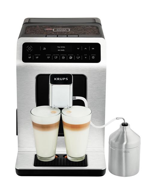 Expresso avec broyeur à grains Krups Evidence EA891D10 1450 W Noir et Argent