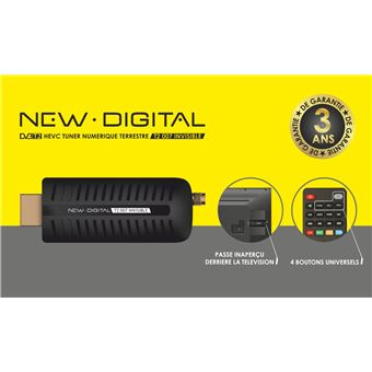 Décodeur TNT DVB New Digital T2 007 Full HD Noir Décodeur TNT DVB New Digital T2 007 Full HD Noir
