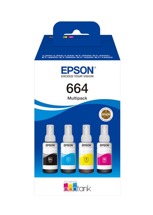 Pack de Cartouche d'encre Epson Ecotank 664 4 couleurs