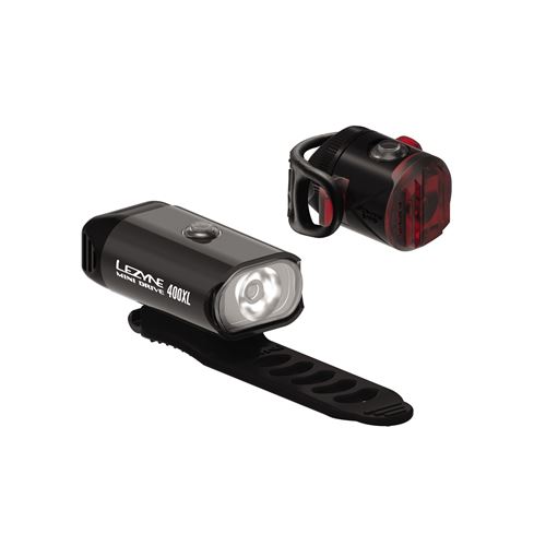Lezyne LED Mini Drive 400 XL en Femto USB-fietsverlichting 2-pak zwart