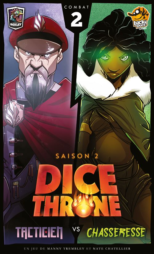 Boite de Jeu de stratégie Lucky Duck Games Dice Throne Saison 2 Tacticien vs Chasseresse
