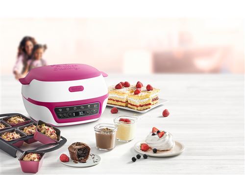 Machine A Gateaux Tefal Cake Factory Delices Set Moules Creabake Kd 1100 W Rose Et Blanc Achat Prix Fnac