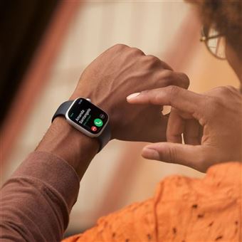 Apple Watch Series 8 GPS + Cellular, boîtier Acier inoxydable or 45mm avec Bracelet Sport Lumière Stellaire