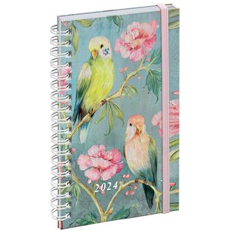 Agenda civil semainier de poche Exacompta Lady 16W Sophie Adde Oiseaux 9 x 16 cm Janvier à Décembre 2024