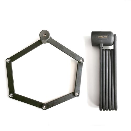 Antivol de vélo yeep.me Cadenas Pliant 95cm avec support L95p Noir