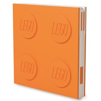 Carnet avec verrou LEGO® avec stylo à encre gel Orange