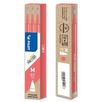 Lot de 3 recharges Pilot Pen Frixion 07 Corail