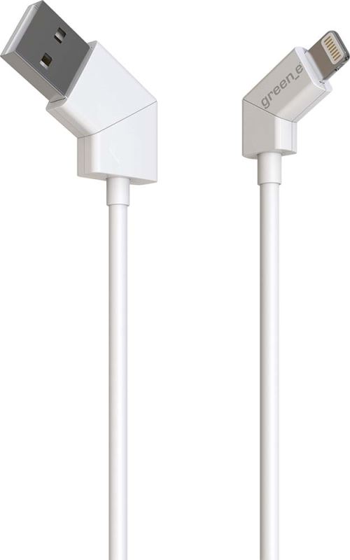 Câble écoresponsable Green-e Lightning vers USB Blanc avec embouts rotatifs