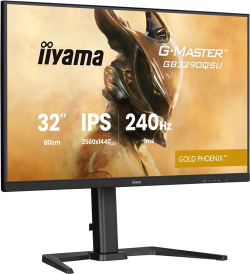 Ecran Gaming 31 5'' G Master GOLD PHOENIX IPS 16:9 2560x1440a240Hz FreeSync PREMIUM reglable en hauteur 400cd Haut parleurs DPHDMI 2.1USB HUB 3.0 1ms Tuner Pc 2K240Hz & Consoles next gen 2K120 - vue 2