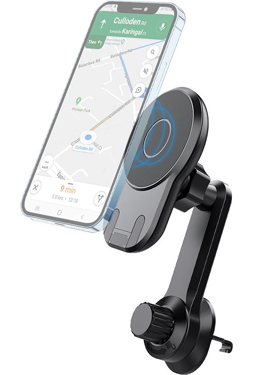 MagSafe Support Voiture Airvent+PareBrise Recycle Noir