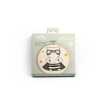 Kit jeu créatif Graine creative broderie partielle Chat masqué 15 cm