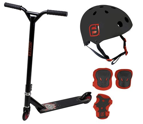 Trottinette Funbee Freestyle avec casque bol et 3 protections à coque