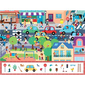 Puzzle enfant 30 pièces Nathan En ville Cherche et trouve