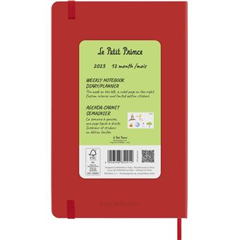 Agenda scolaire Moleskine 2022 2023 Semainier Le Petit Prince grand format Rose