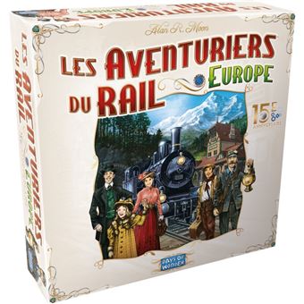 Jeu de stratégie Asmodee Les Aventuriers du Rail Europe 15ème Edition Anniversaire