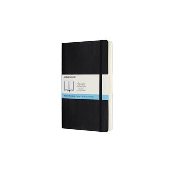 Carnet augmenté classique grand format Moleskine à grille de pointillés couverture souple Noir