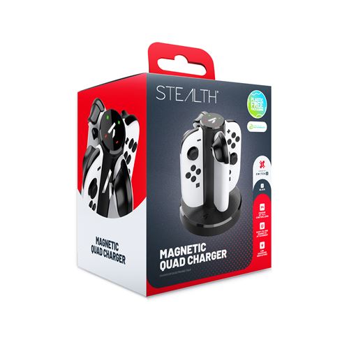 Chargeur Quad magnétique Stealth Noir pour Nintendo Switch 2