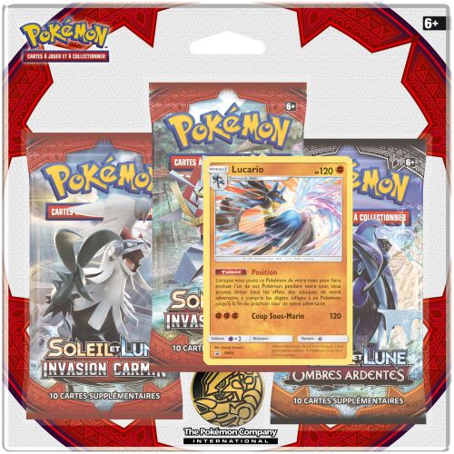 Carte à collectionner Asmodée Pack de 3 Boosters Pokémon SL04 Lune et Soleil