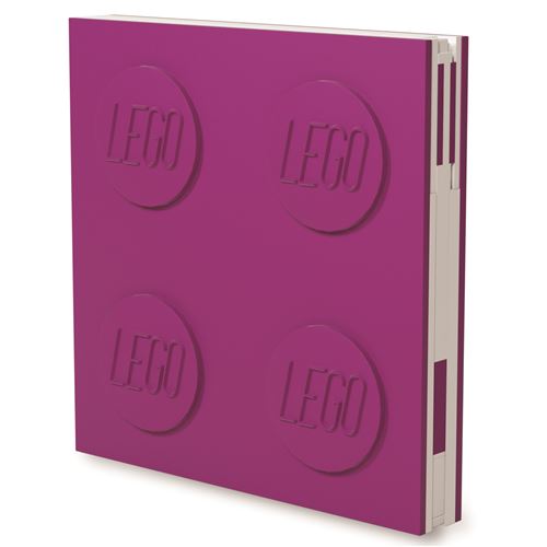 Carnet avec verrou LEGO® avec stylo à encre gel Violet