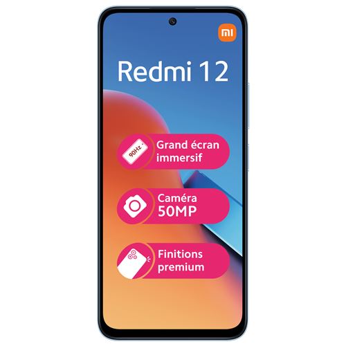 Smartphone Xiaomi Redmi 12 6,79"" Double nano SIM 128 Go Bleu État correct - Xiaomi reconditionné disponible sur Fnac