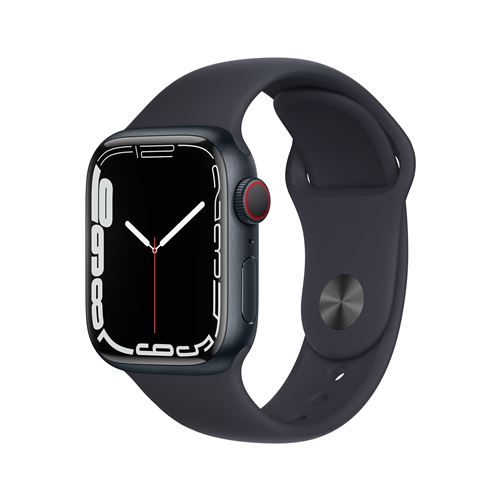 Apple Watch Series 7 GPS + Cellular, boîtier Aluminium Minuit 41mm avec Bracelet Sport Minuit