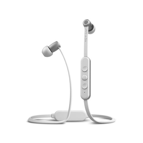 JAYS a-Six Wireless - In-ear hoofdtelefoons met micro - inwendig - Bluetooth - draadloos - white on silver