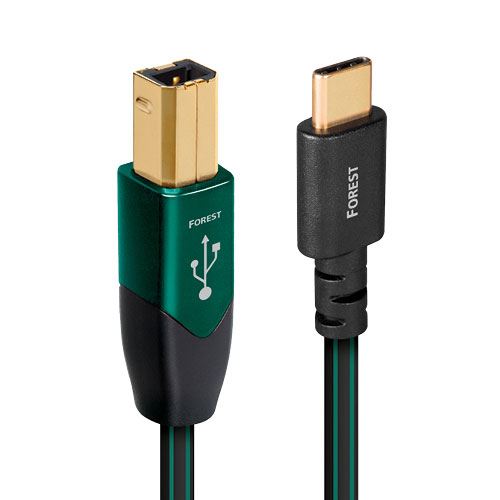 Câble Audioquest USB-C USB-B Forest 0.75 m Vert en Noir