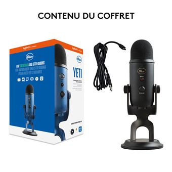 Microphone Blue Yeti filaire pour PC Mac Noir - Microphone