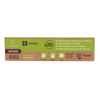 Exacompta Carton 6 Bobines Fax Thermiques 210 Mm X 50 Mm Ø - Mandrin 12 Mm - 28-30 M - Papier 55 G/m² - Fabriqué En France - Réf. 40925E