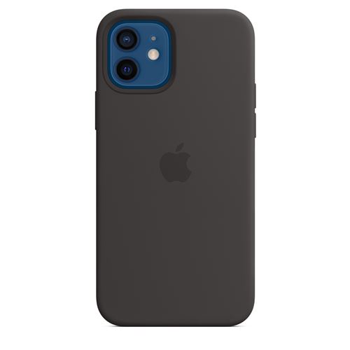 Coque en silicone Apple MagSafe pour iPhone 12 et 12 Pro Noir