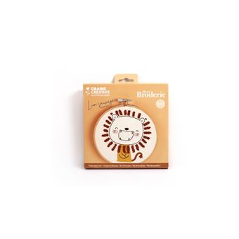 Kit jeu créatif Graine creative broderie partielle Lion sauvage 15 cm