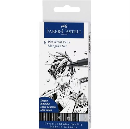 Set de 6 Feutres Faber-Castell Pitt Artist Pens Mangaka