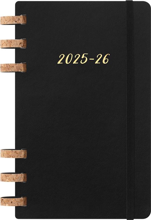 Agenda civil à spirales Moleskine Académique 12 mois Semainier et Mensuel Grand Format Souple Noir