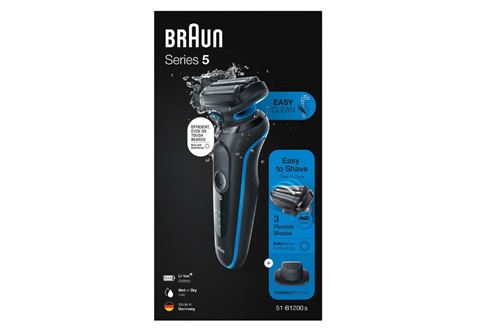 Rasoir Homme - Braun 51-B1200S Wet & Dry - Noir & Bleu