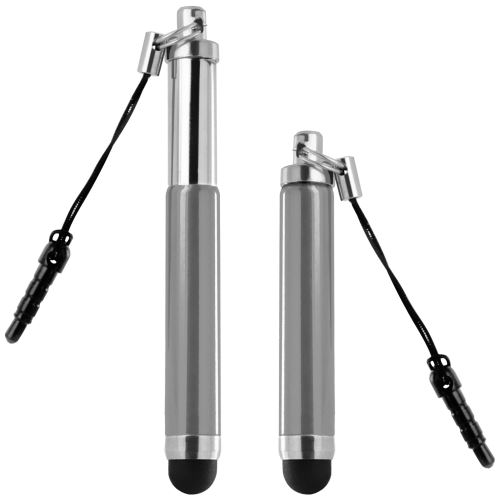 Stylet Retractable Argent pour écran Tactile - Attache Jack 3.5 mm