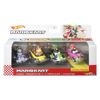 Pack de 4 véhicules Hot Wheels Mario Kart