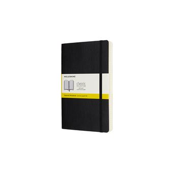 Carnet augmenté classique grand format quadrillé Moleskine couverture souple Noir