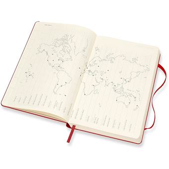 Agenda journalier Moleskine Grand format Couverture rigide 2022 Rouge Ecarlate