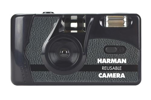 Appareil photo argentique compact 24x36 Harman Camera Noir - Réutilisable + 2 films N&B Kentmere Pan