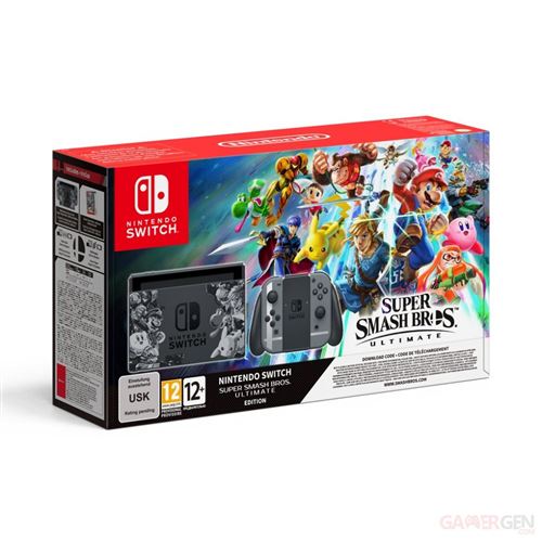 Console Nintendo Switch Edition Super Smash Bros Ultimate Avec Paire De Joycons Code De 9206