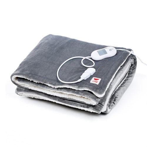 Plaid chauffant électrique Confort Zone 180 W Gris et Blanc