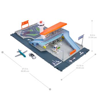 Matchbox - Coffret Aeroport Matchbox, avec sons, accessoires, 1 voiture et 1 avion inclus - Circuit / Petites voiture - Des 3 an