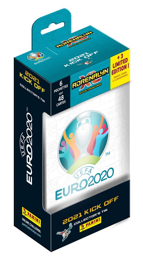 Boîte métal de 6 pochettes Panini Foot Trading Cards UEFA EURO 2020