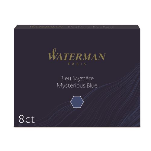Waterman waterman cartouches d'encre longues, bleu myst&egrave;re noir