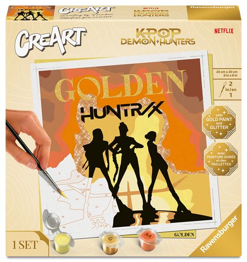 Peinture Enfant Par Numéros Ravensburger Creart Atelier Golden Kpop Demon Hunters 20 X 20 Cm