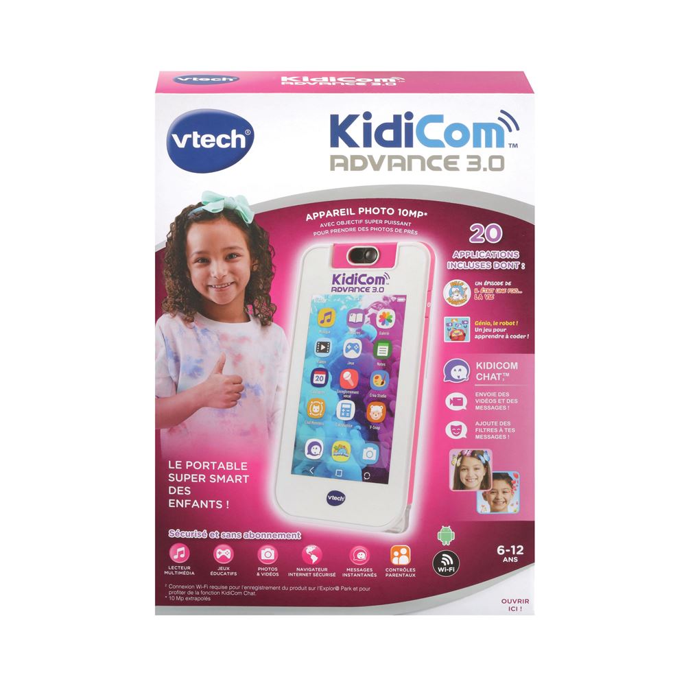 VTech - KidiCom Max 3.0 Rose, Portable Enfant Sans Forfait Sécurisé - 3/8  Ans – Version FR : : Jeux et Jouets