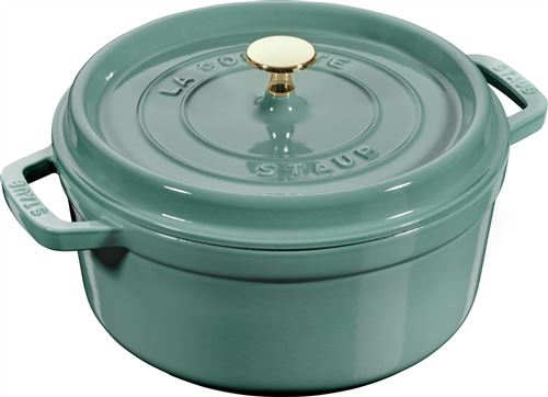Staub Vert Clair Cocotte Ronde 24 Cm Eucalyptus
