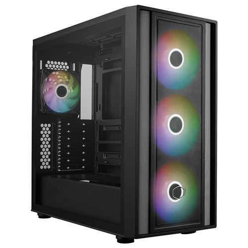 Boîtier PC Cooler Master MasterBox 600 moyen tour noir ARGB avec panneau latéral verre trempé