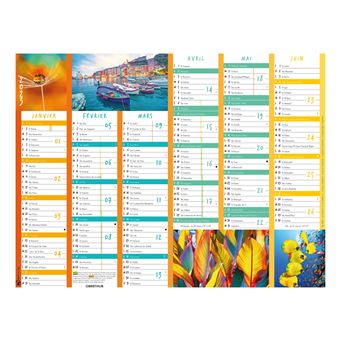Calendrier Oberthur Color Story 2022 6 mois par Face 27 x 21 cm