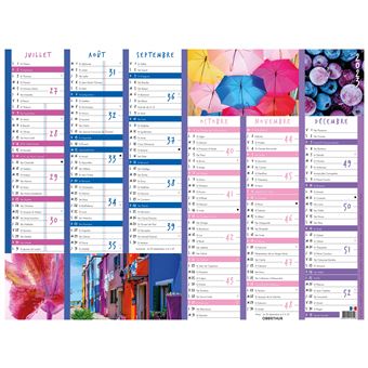 Calendrier Oberthur Color Story 2022 6 mois par Face 27 x 21 cm